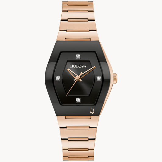Reloj Bulova Gemini diamantes y oro rosa